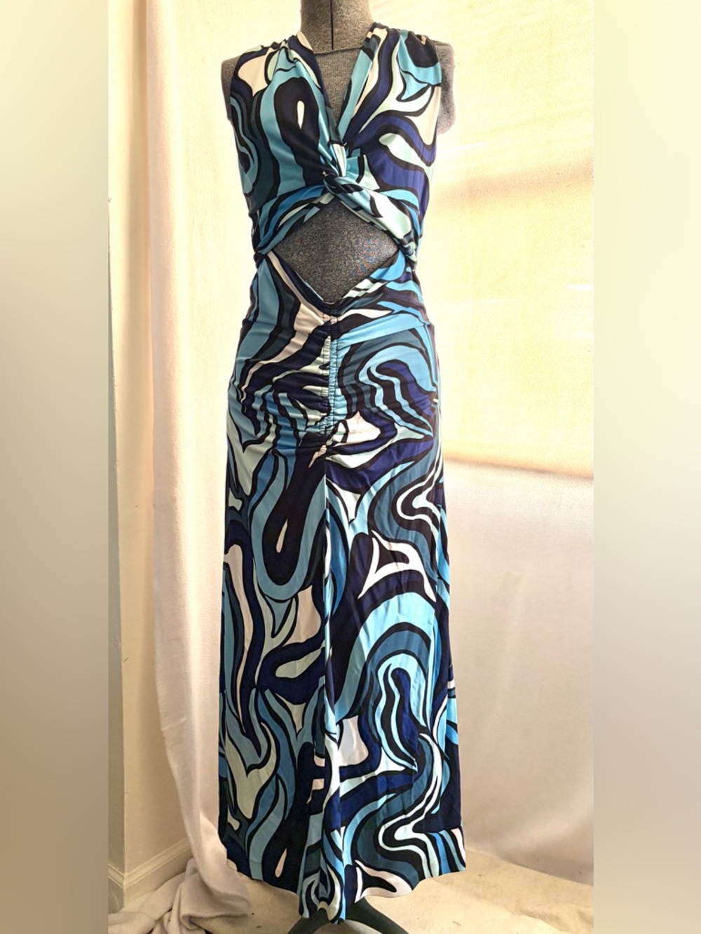 Rebecca Vallance cut-out mod print maxi